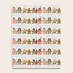 Gingerbread men and women on a gray background with stars. Gingerbread surfer. Gingerbread hula girl. Fun Christmas print. Notebook Gallery Image 4