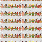 Gingerbread men and women on a gray background with stars. Gingerbread surfer. Gingerbread hula girl. Fun Christmas print. Coffee Mug Gallery Image 2