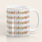 Gingerbread men and women on a gray background with stars. Gingerbread surfer. Gingerbread hula girl. Fun Christmas print. Coffee Mug Gallery Image 1