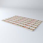 Gingerbread men and women on a gray background with stars. Gingerbread surfer. Gingerbread hula girl. Fun Christmas print. Rug Gallery Image 3