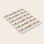 Gingerbread men and women on a gray background with stars. Gingerbread surfer. Gingerbread hula girl. Fun Christmas print. Notebook Gallery Image 2