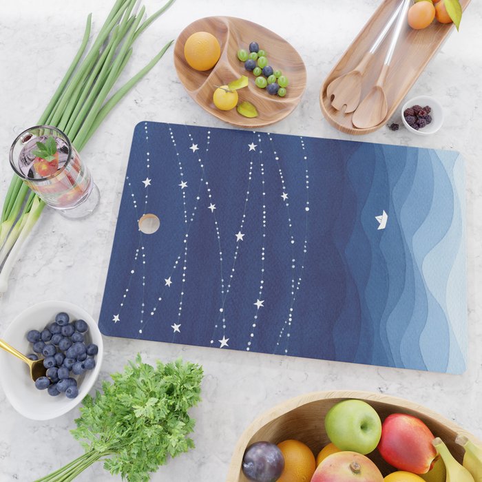 Garland of Stars IV, night sky Cutting Board Gallery Image 2