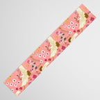 Chinoiserie cranes on pink, birds, flowers,  Table Runner Gallery Image 3