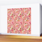 Chinoiserie cranes on pink, birds, flowers,  Wall Mural Gallery Image 2