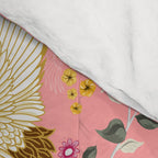 Chinoiserie cranes on pink, birds, flowers,  Comforter Gallery Image 4