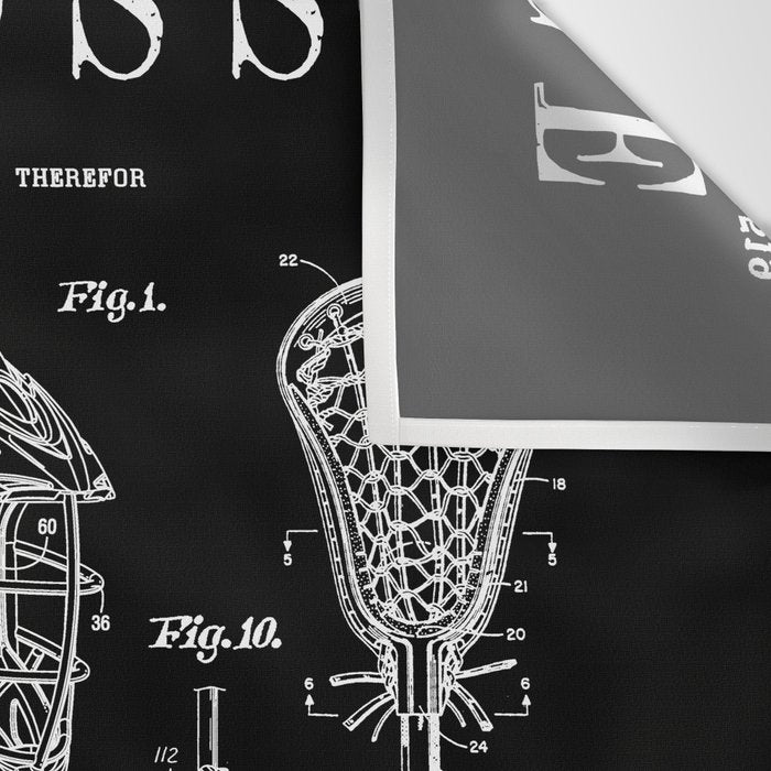 Lacrosse Player Equipment Vintage Patent Drawing Print Wall Tapestry Gallery Image 3