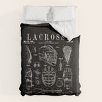 Lacrosse Player Equipment Vintage Patent Drawing Print Comforter Gallery Image 6