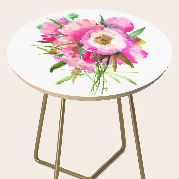 Pink Peonies, garden pink floral design, pink flowers Side Table Gallery Image 2