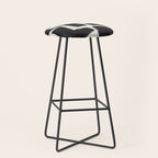Mid Century Modern Minimalist Abstract Art Brush Strokes Black & White Ink Art Shapes Stool Gallery Image 1