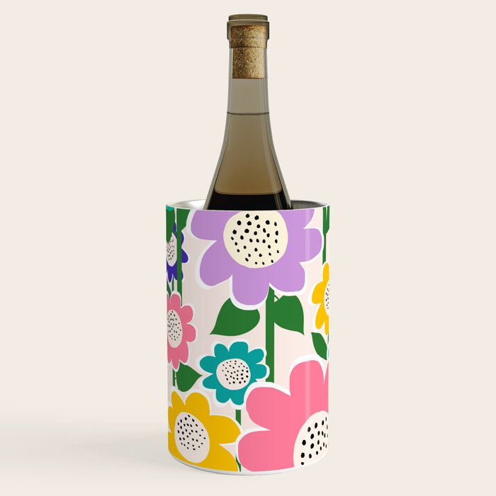 Flowerscape field - pastel Wine Chiller Gallery Image 2