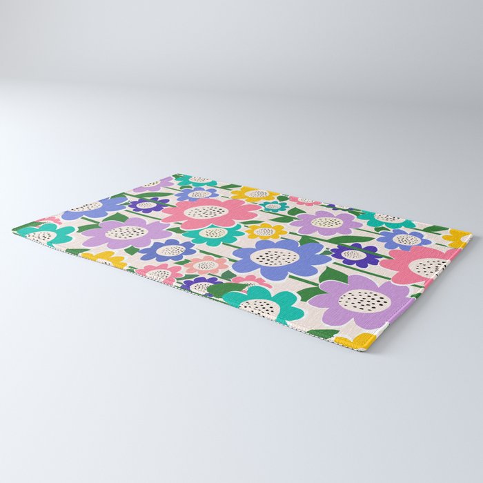 Flowerscape field - pastel Rug Gallery Image 3