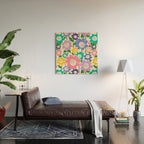 Flowerscape field - pastel Wood Wall Art Gallery Image 2