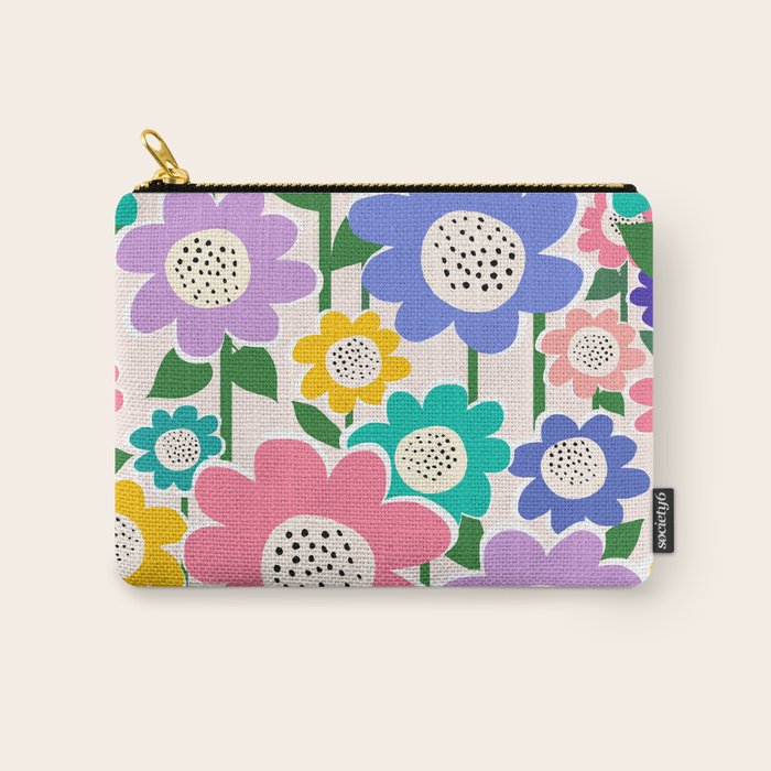 Flowerscape field - pastel Carry All Pouch Gallery Image 1