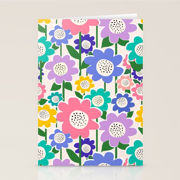 Flowerscape field - pastel Stationery Card Gallery Image 1
