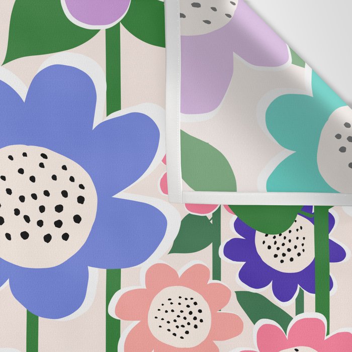 Flowerscape field - pastel Wall Tapestry Gallery Image 3