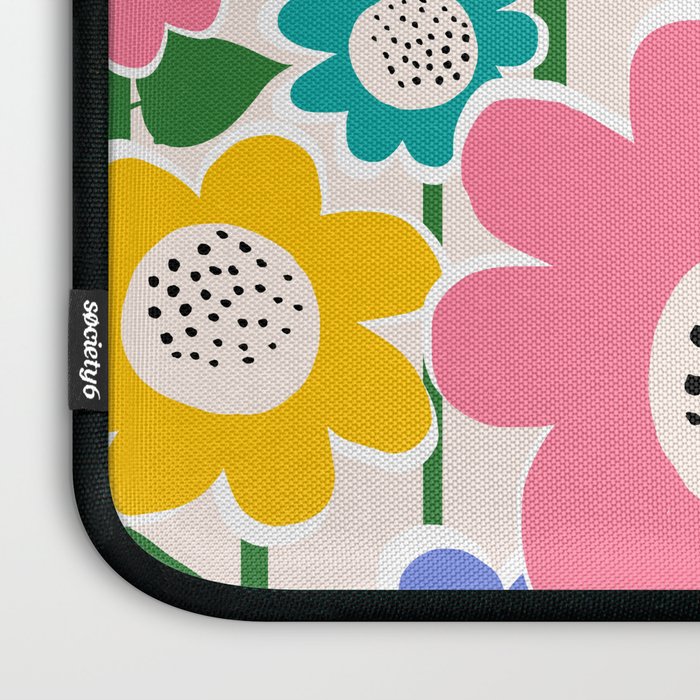 Flowerscape field - pastel Laptop Sleeve Gallery Image 3
