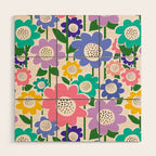 Flowerscape field - pastel Wood Wall Art Gallery Image 1