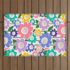 Flowerscape field - pastel Outdoor Rug Gallery Image 1