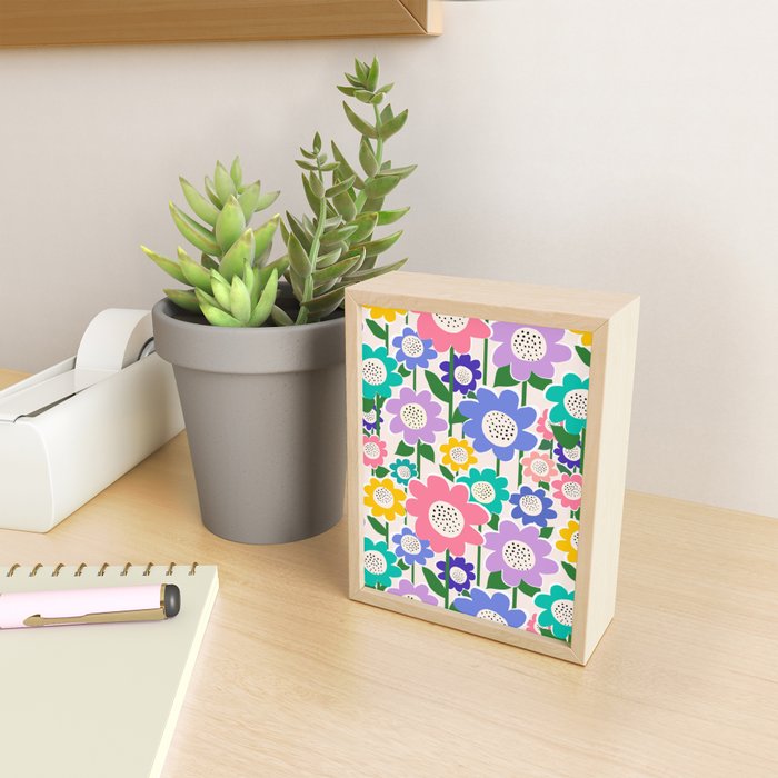 Flowerscape field - pastel Mini Art Print Gallery Image 2