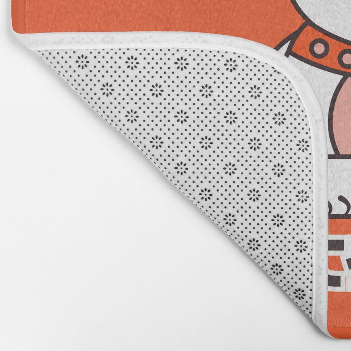 Lucky Cat Illustration Bath Mat Gallery Image 2