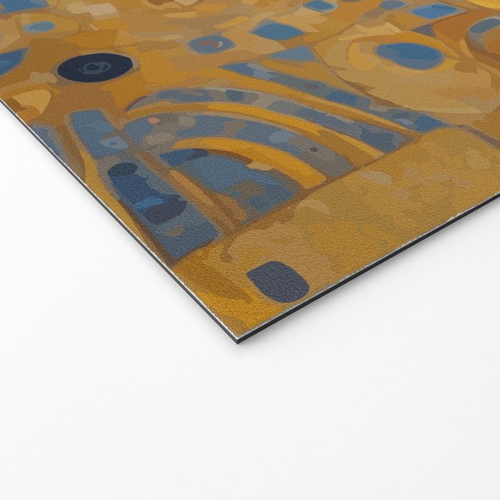 Gustav Klimt Style Dog with Blue and Gold Patterns Welcome Mat Gallery Image 2
