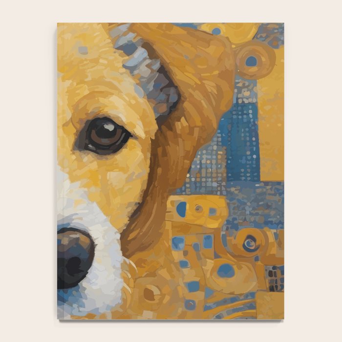 Gustav Klimt Style Dog with Blue and Gold Patterns Notebook Gallery Image 4