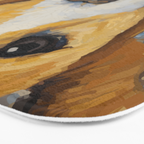 Gustav Klimt Style Dog with Blue and Gold Patterns Bath Mat Gallery Image 3