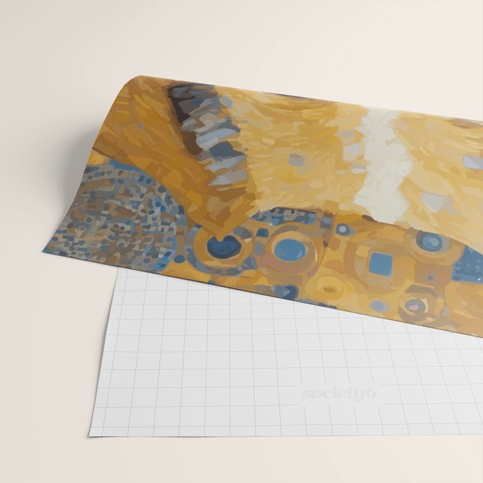Gustav Klimt Style Dog with Blue and Gold Patterns Wrapping Paper Gallery Image 2