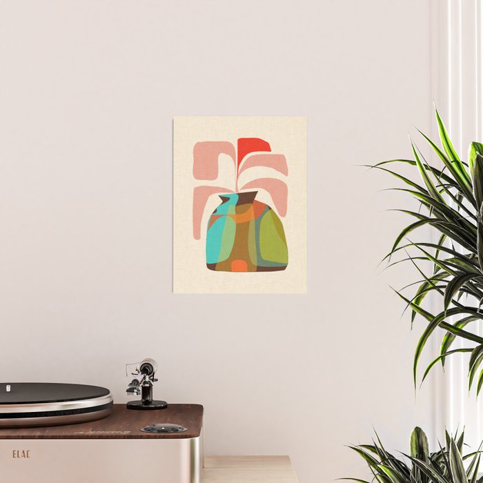 Abso 03 Colored Vase With Red Plant Poster Gallery Image 2