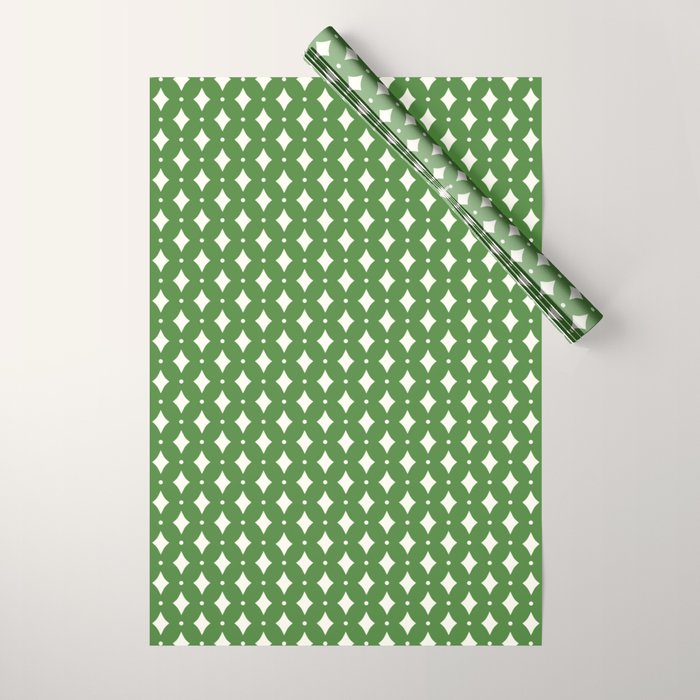 Vintage Stars XIX Kelly Green Wrapping Paper Gallery Image 1