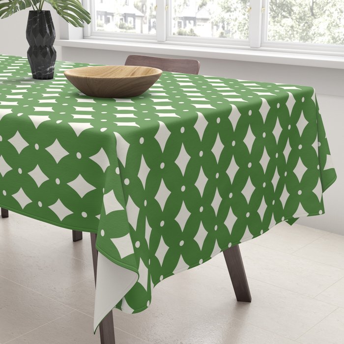 Vintage Stars XIX Kelly Green Tablecloth Gallery Image 3