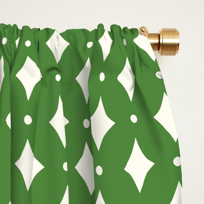 Vintage Stars XIX Kelly Green Window Curtain Gallery Image 2