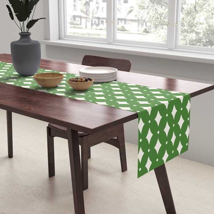 Vintage Stars XIX Kelly Green Table Runner Gallery Image 2