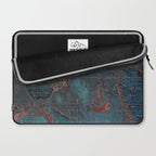 Antique Map Teal Blue and Copper Laptop Sleeve Gallery Image 2