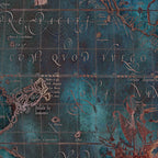 Antique Map Teal Blue and Copper Coffee Mug Gallery Image 2