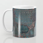 Antique Map Teal Blue and Copper Coffee Mug Gallery Image 3