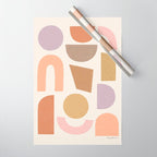 Bauhaus Geo Shapes - Fall Colors Wrapping Paper Gallery Image 1