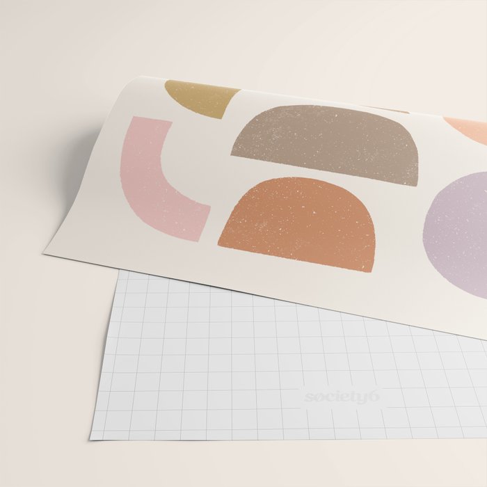 Bauhaus Geo Shapes - Fall Colors Wrapping Paper Gallery Image 2