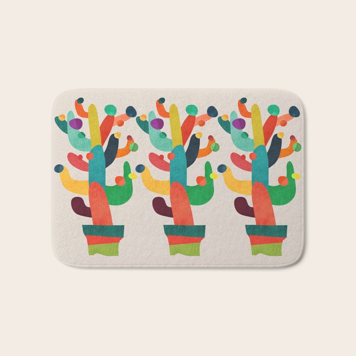 Whimsical Cactus Bath Mat Gallery Image 1