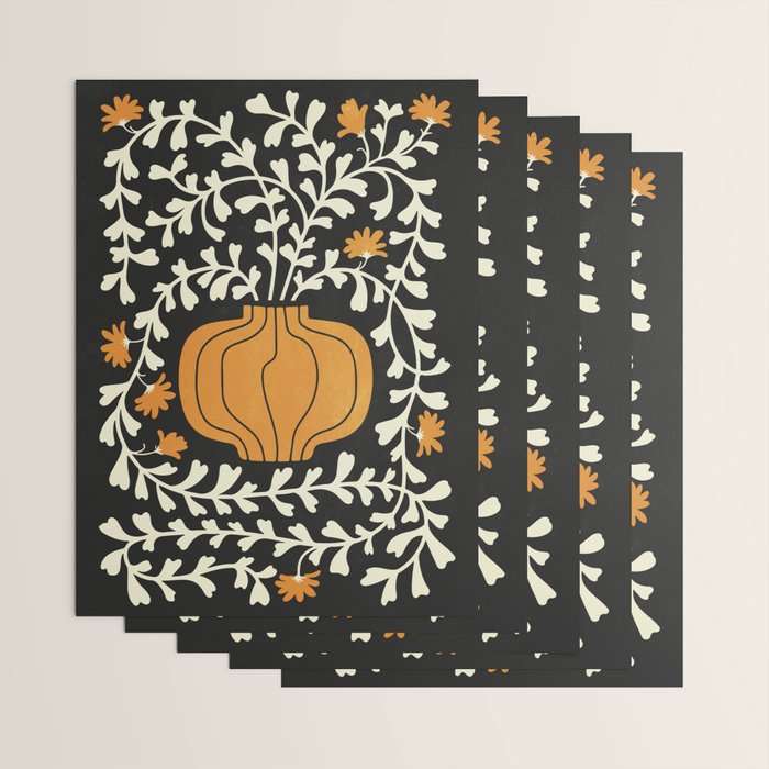 Golden Vase | Summer Bloom: Matisse Night Edition Wrapping Paper Gallery Image 3