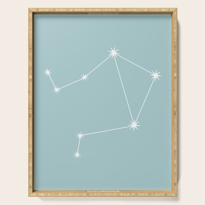 Libra Zodiac Star Constellation Line Art Pastel Teal Serving Tray Gallery Image 1