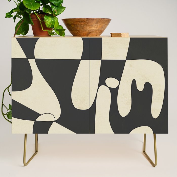 Modern Abstract Contrast - Noir Credenza Gallery Image 1