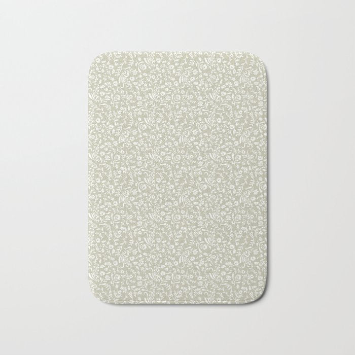 Ditsy Toile Floral - Sage Bath Mat Gallery Image 1