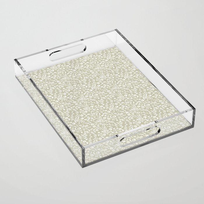Ditsy Toile Floral - Sage Acrylic Tray Gallery Image 1