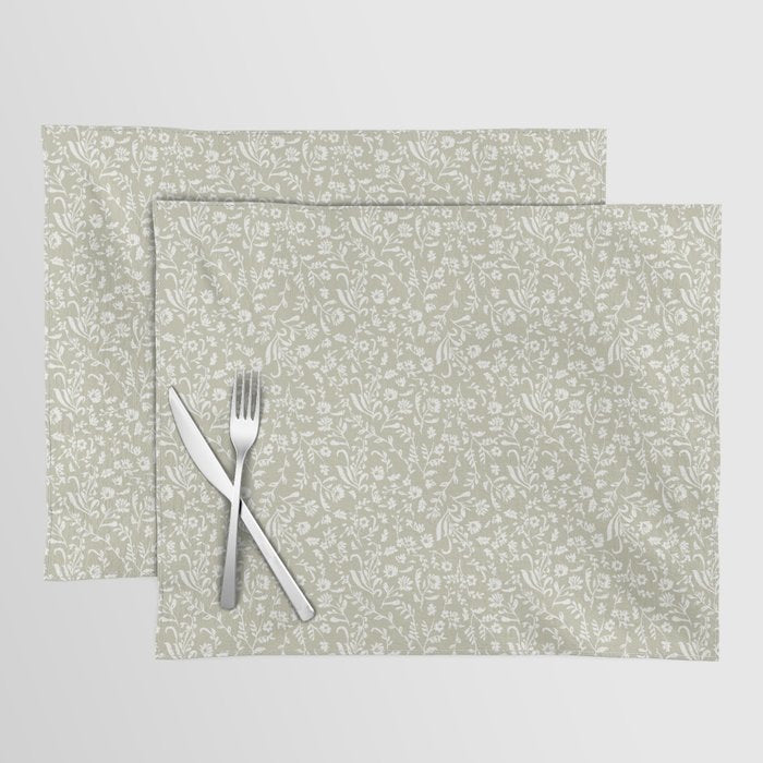 Ditsy Toile Floral - Sage Placemat Gallery Image 1