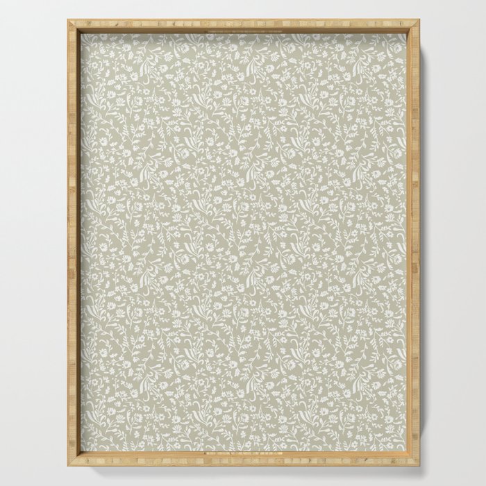 Ditsy Toile Floral - Sage Serving Tray Gallery Image 1