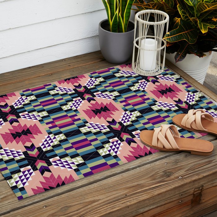 MP Tribal geometric B Outdoor Rug Gallery Image 2