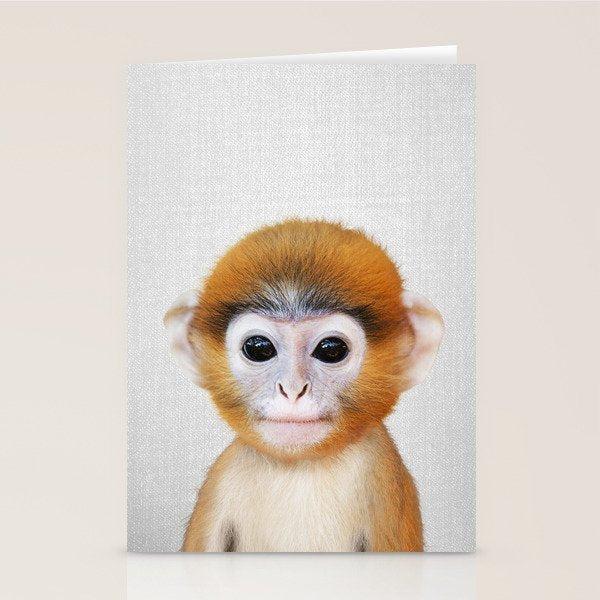 Baby Monkey - Colorful Stationery Card Gallery Image 1
