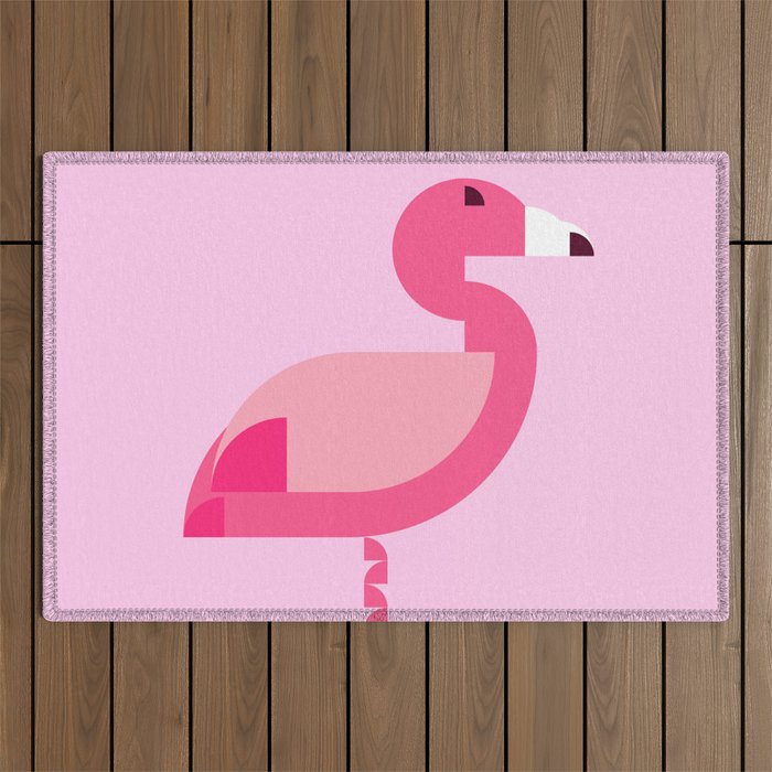 Geometric flamingo Outdoor Rug Gallery Image 1