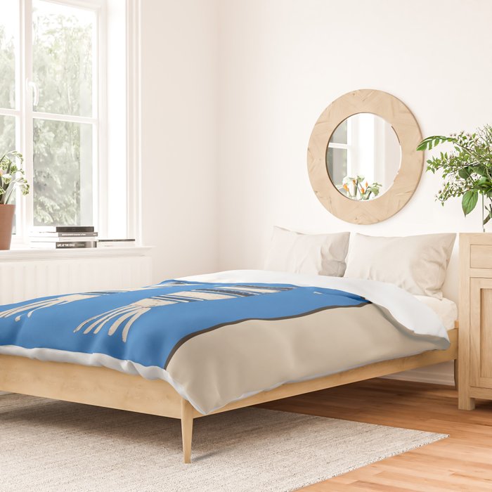 Minimal Fish on Blue Duvet Cover Gallery Image 2